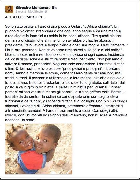 parole su L'Africa Chiama onlus di Silvestro Montanaro